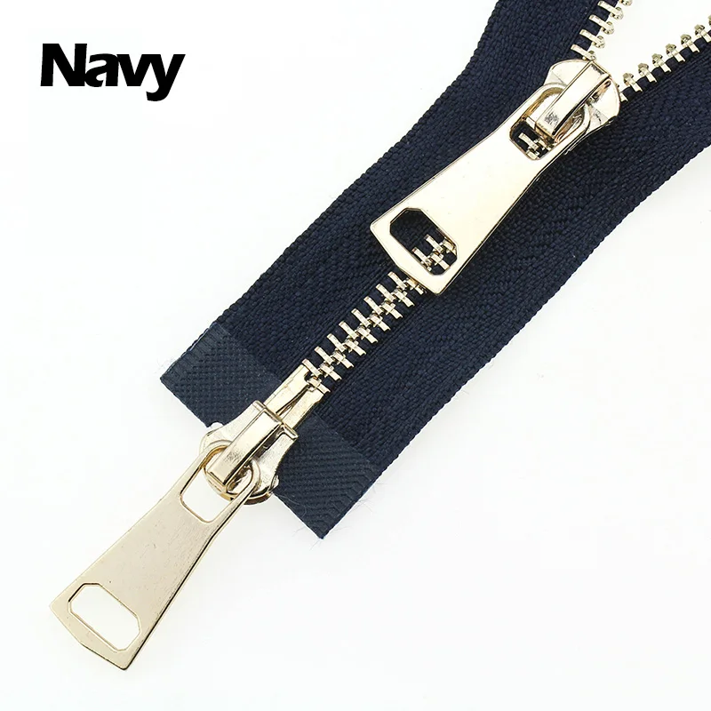 Navy 5# разъемная застежка-молния двойными собачками good Market 60/70/80/90/100/120/150 см автоматический металлический замок розовое золото застежка-молния - Цвет: Navy