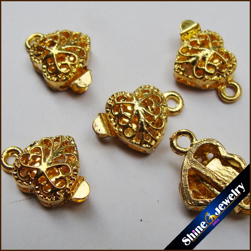 1 нить серебряное и золотое покрытие сердце филигранная коробка для цветов