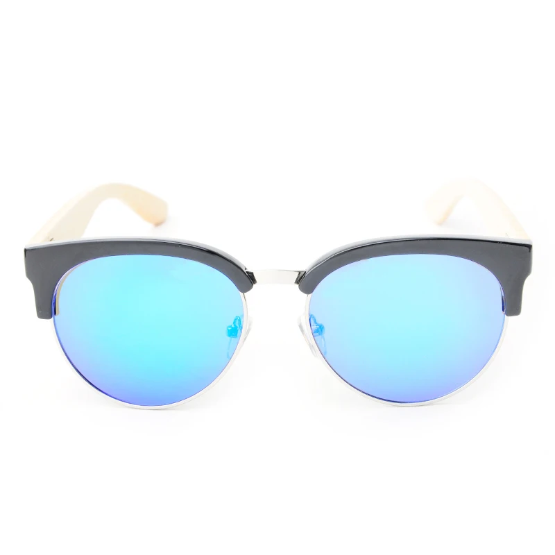 LONSY модные круглые солнцезащитные очки ручной работы бамбуковые мужские