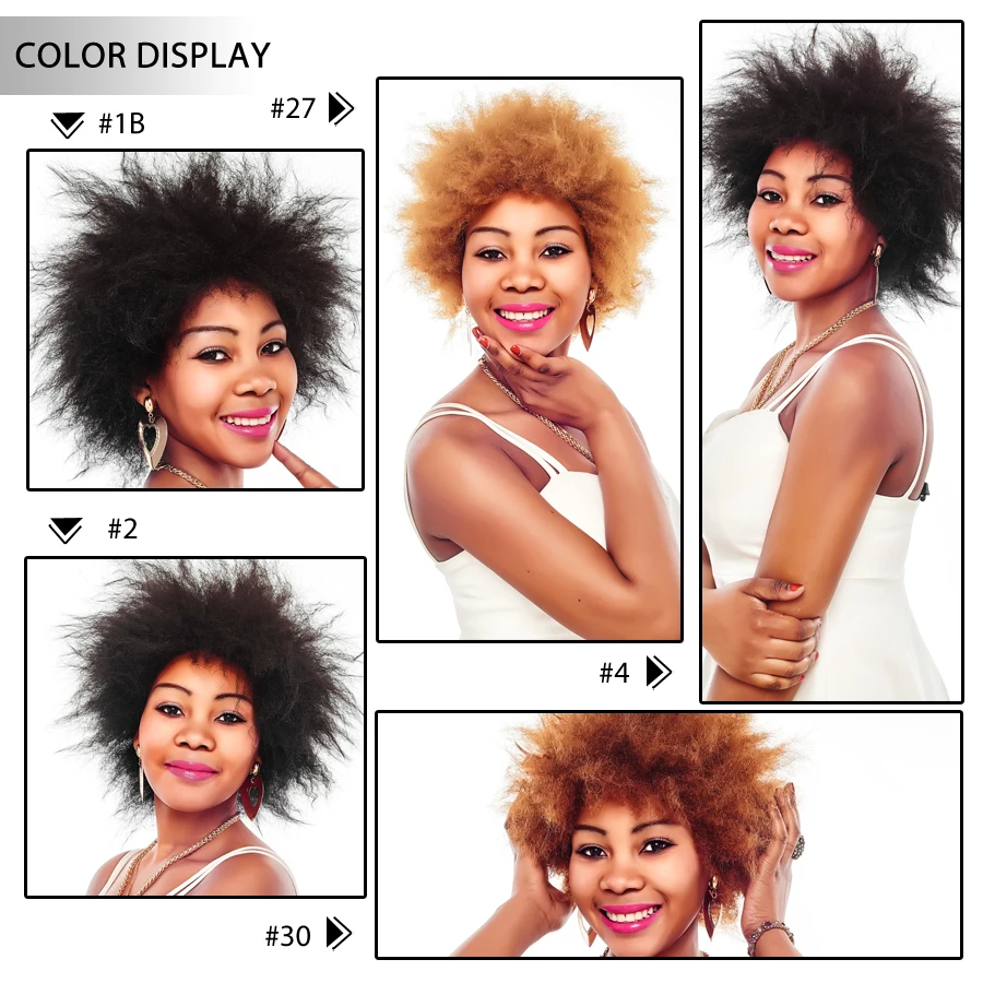 AliLeader товары короткие волосы Синтетические афро Искусственные парики для женщин