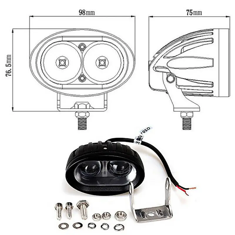 LED Forklift Truck Blue Warning Lamp Safety Work Spot Light Kit 20W 10-80V IP68 | Bar/Work