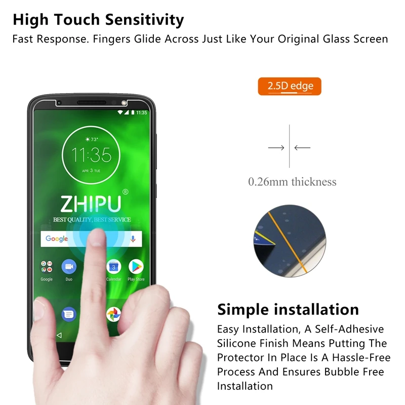 2 шт. закаленное стекло для Motorola MOTO G6 защита экрана 2.5D 9H защитная пленка|Защитные