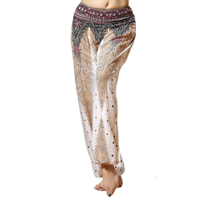 Women Lightly Sport Clothes Travel Seaside Relax Belly Dance National Wind Wide Leg Pants Female Yoga Digital Print Pant | Спорт и