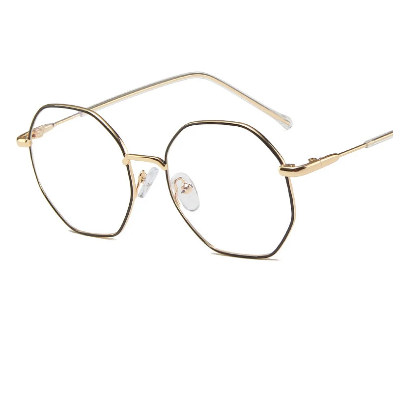 

New metal flat mirror student literary glasses frame Ultra light vintage frame mirror can be equipped with myopia glasses frame.