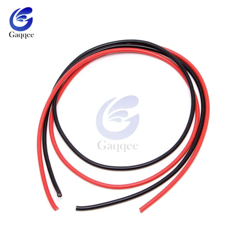 2 м 1 метр Черный+ 1 метр красные силиконовые провода 10AWG 12AWG 14AWG 16AWG теплостойкий мягкий силиконовый силикагель провод кабель