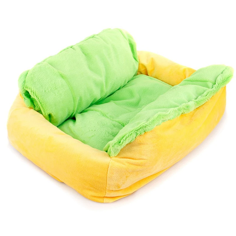 Removable and Washable Teddy Autumn Winter Warm Hamburger Hot Dog Pet Bed | Дом и сад