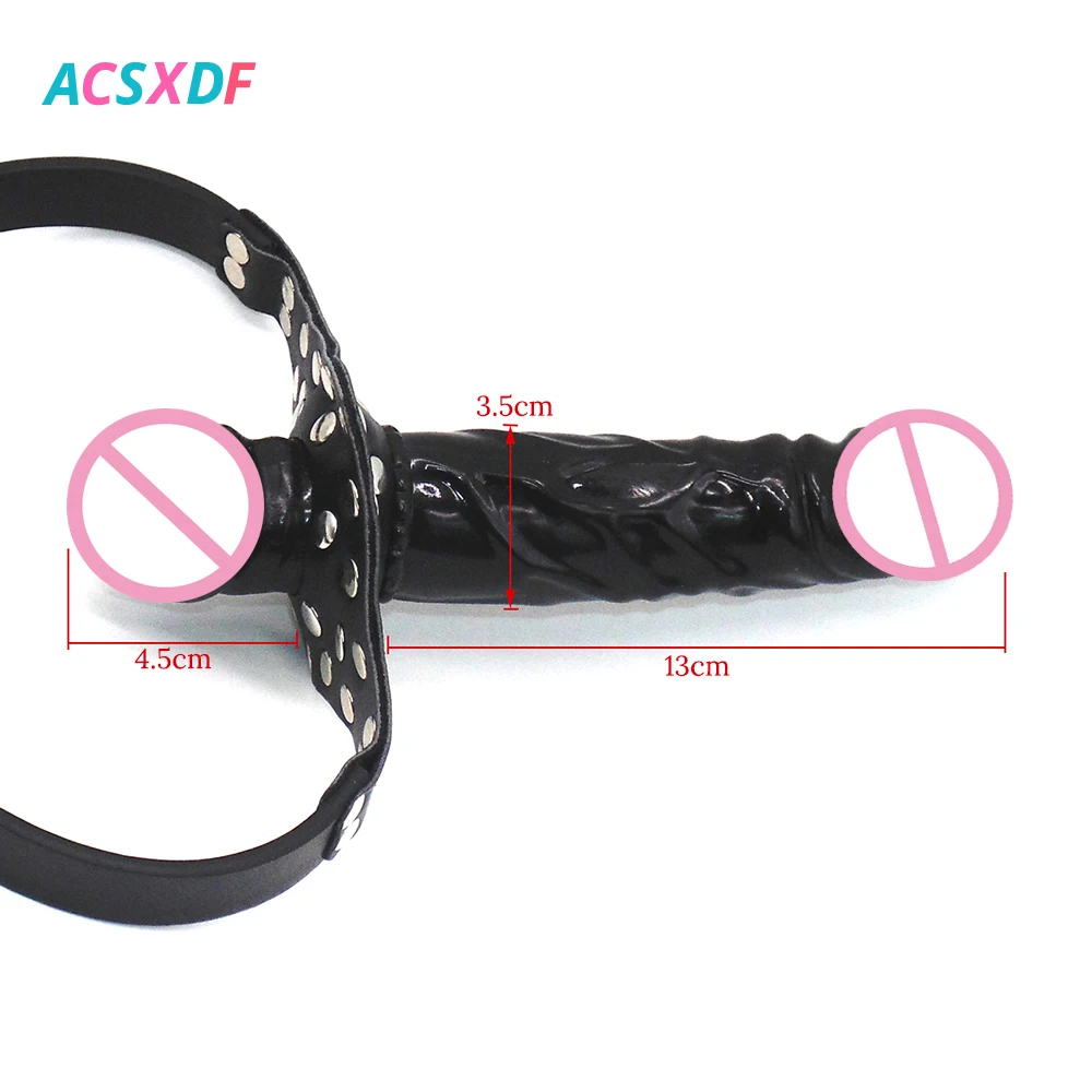 ACSXDF пенис кляп двойной фаллоимитатор рот пробка БДСМ фетиш сдержанность