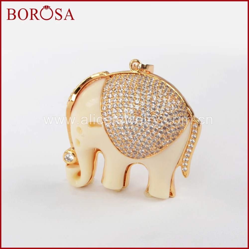BOROSA Слон смолы Друза подвеска кулон cz проложенный кристаллами Подвески