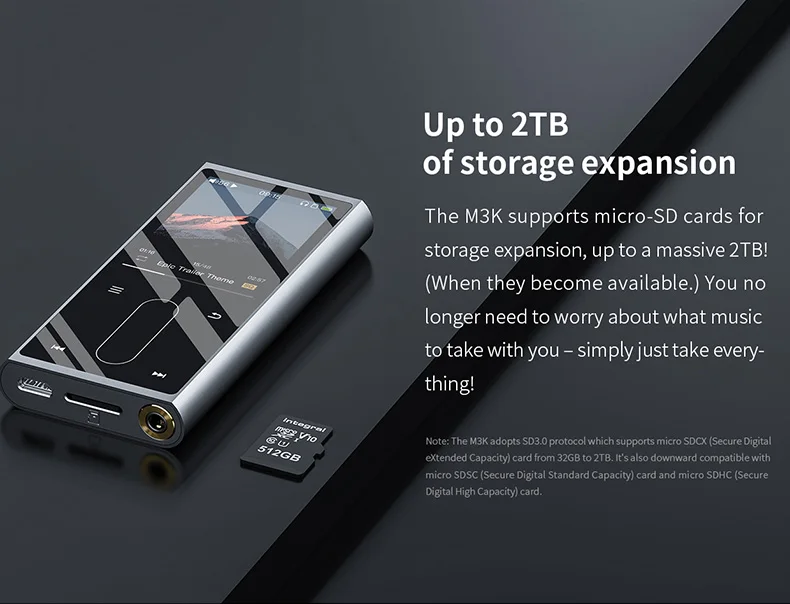 FIIO M3K мини Hi-Fi Hi-Res Lossless портативный музыкальный плеер MP3 FlAC Спорт цифровой аудио AK4376A ЦАП 24Bit 192 кГц Recoder