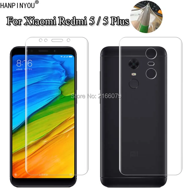 

Для Xiaomi Redmi 5/5 Plus/5 + мягкая задняя крышка из ТПУ Защитная прозрачная пленка + чистые инструменты