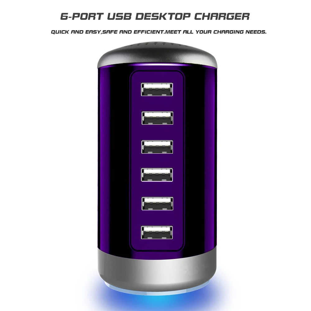 Costyleen зарядное устройство в виде башни 6-Порты и разъёмы Desktop зарядка через usb
