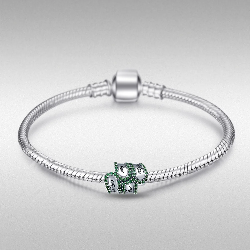 JewelryPalace 925 пробы Серебряный зеленый кубический цирконий выгравированы моя мать