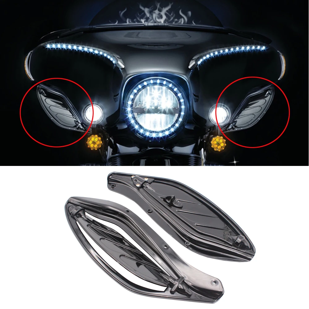 Для Harley Touring Electra Glide 1996 2013 2010 2011 2012 черный/дымчатый Регулируемый боковое крыло