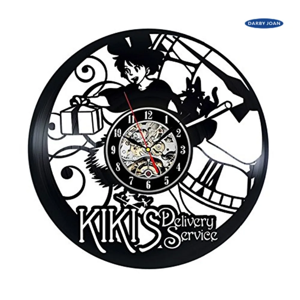 Настенные часы с японским рисунком декор для спальни роспись Кики служба