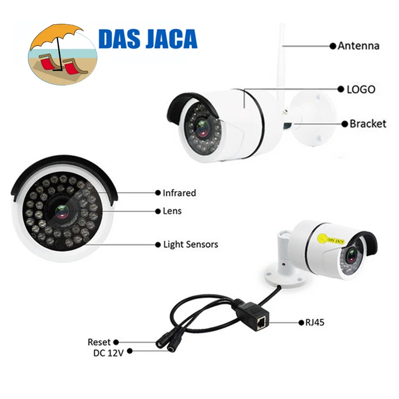 Das Jaca Bullet camera 2 0 Mega 1080P FHD ip камера Wifi наблюдения инфракрасная ночного видения