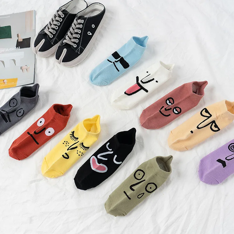 Женские забавные носки в Корейском стиле Необычные Calcetines с героями мультфильмов