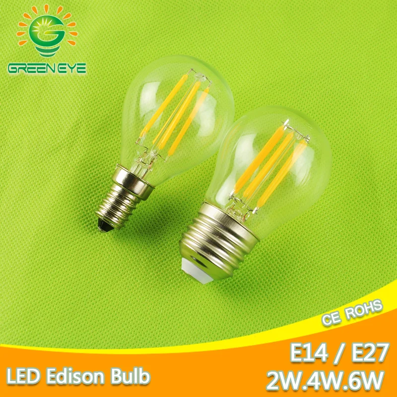 led bulb E27 E14 2W 4W 6W G45 AC 220V 240V COB LED Glass Ball Bulb Edison lamp Antique Retro Vintage Led Filament Light