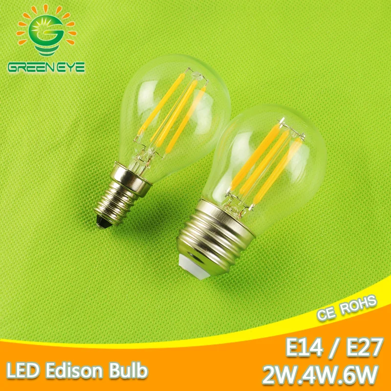 Светодиодный лампы E27 E14 2 Вт 4 6 G45 AC 220V 240V COB светодиодный Стекло Шарообразная