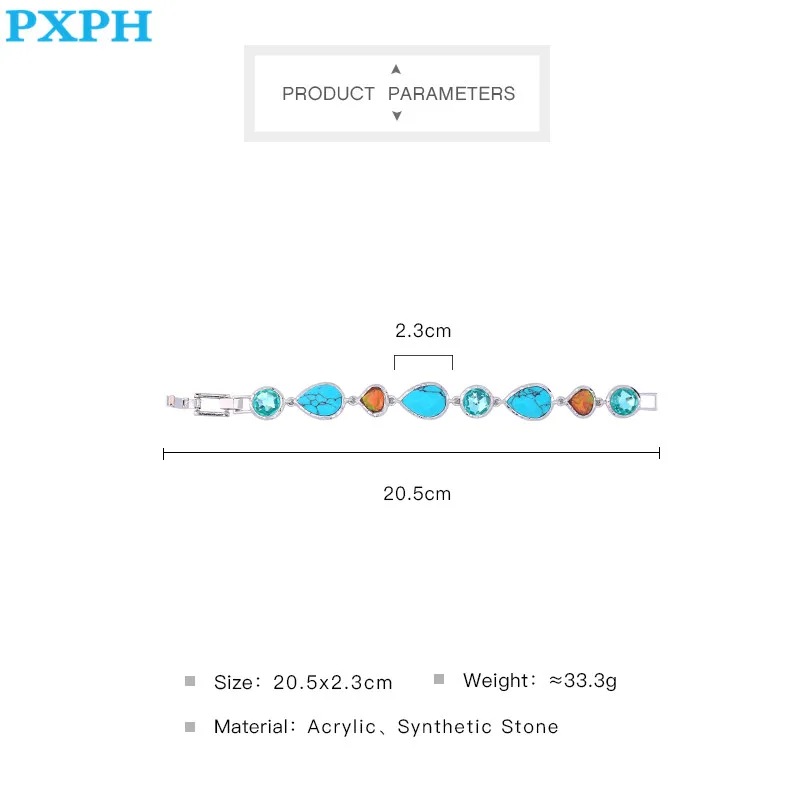 Роскошные ретро капли воды синий камень браслет для Для женщин B451|bracelets for|crystal