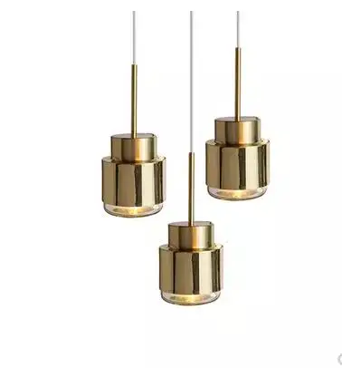 

L Nordic minimalist restaurant bar golden chandelier single head light luxury metal bedroom bedside lamp chandelier