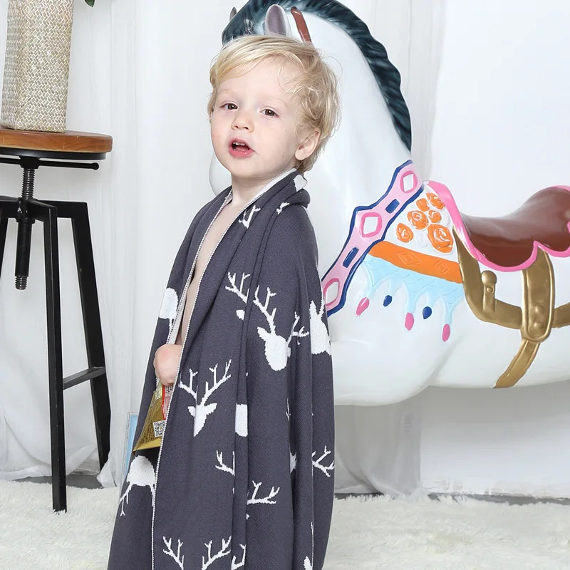 2017 детское трикотажное одеяло с рисунком козы из мультфильма Мягкое хлопковое