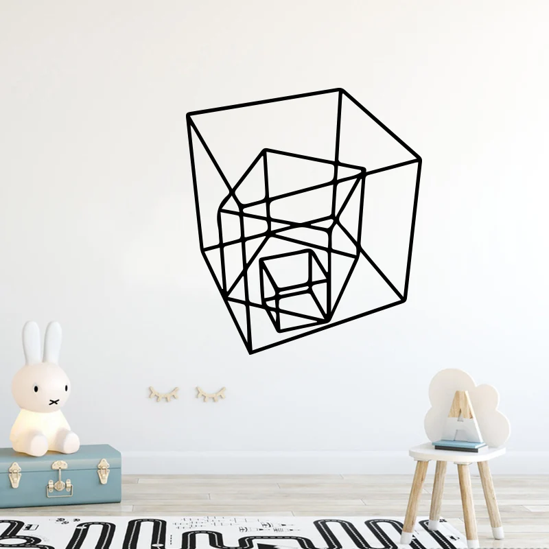 

Free Shipping New Design Geometry Wall Stickers For Office Home Decal Living Room Bedroom Decor Removable Decoration Murals