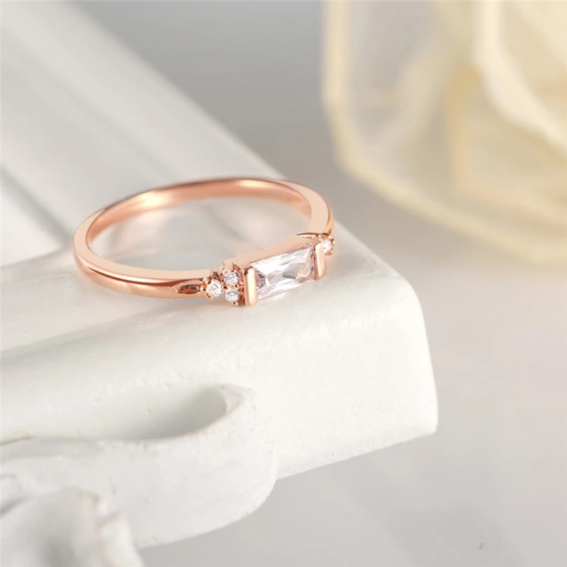 

Garilina Exquisite jewelry rose gold ring white zircon women's rings wedding ring women's fashion 2021 R2300