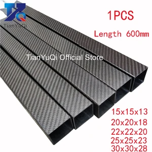 1 шт. глянцевая поверхность 3K полностью углеродное волокно квадратная труба высокая прочность длина 600 мм OD 15 мм 20 мм 22 мм 25 мм 30 мм для рукоятки квадрокоптера