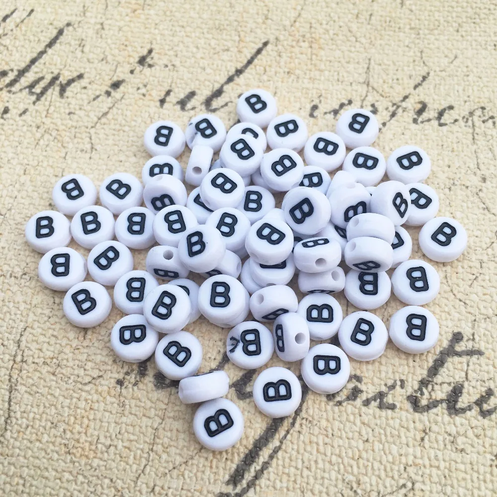 500 шт. маленькие акриловые бусины с буквами B 4 х7 мм|round shape|letter beadsbeads free shipping |