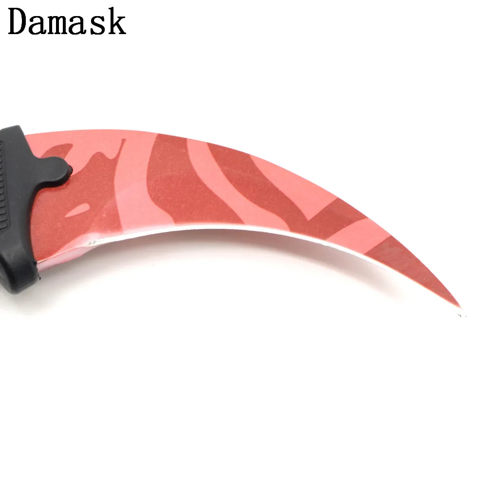 Высокое качество розовый узор CSGO нож Counter Strike коллекционный Karambit на открытом