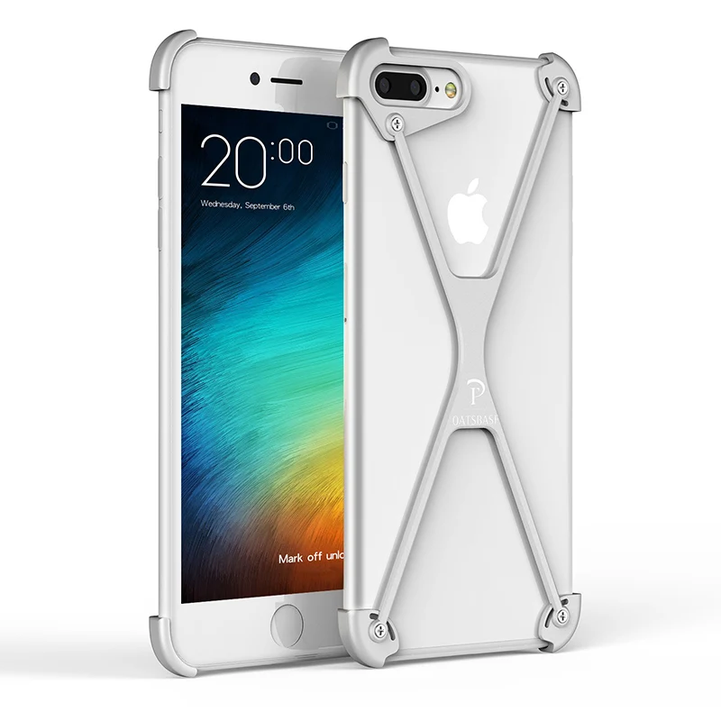 YILI X Форма чехол для iPhone 7 личность основа Plus из металла границы бампер Тонкий