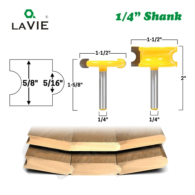 Набор Т образных фрез для деревообработки 1/4 дюйма 2 шт.|wood bit set|wood tenon cutterset |
