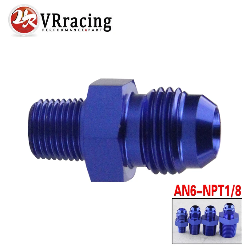 

VR - (AN6-NPT1/8) AN6 to 1/8 NPT Straight Adapter Flare Fitting auto hose fitting Male VR-SL816-06-02-011