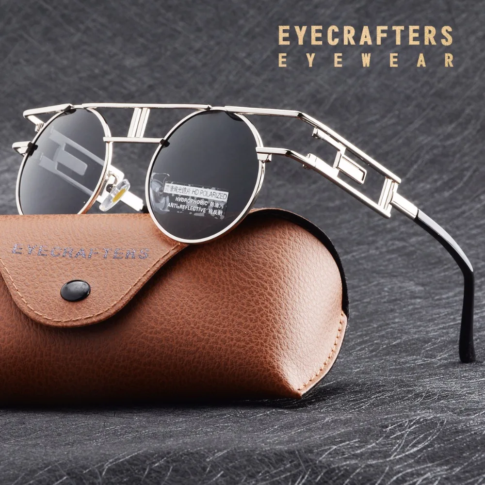 Очки солнцезащитные круглые в готическом стиле для мужчин и женщин брендовые