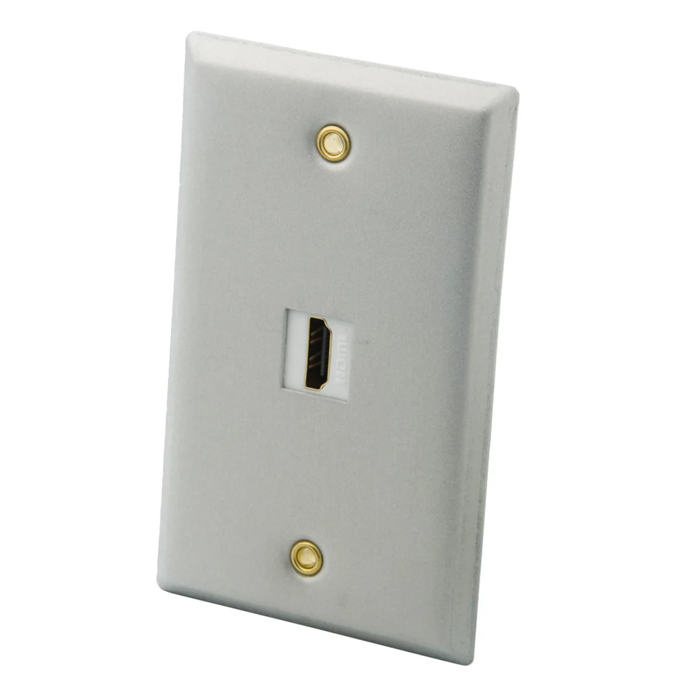 

Односекционная цельная алюминиевая металлическая HDMI розетка-розетка настенная пластина лицевая пластина Поддержка настройки