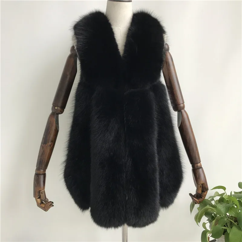 2018 Новое поступление натуральный Лисий Мех жилеты зима 100% натуральным лисьим