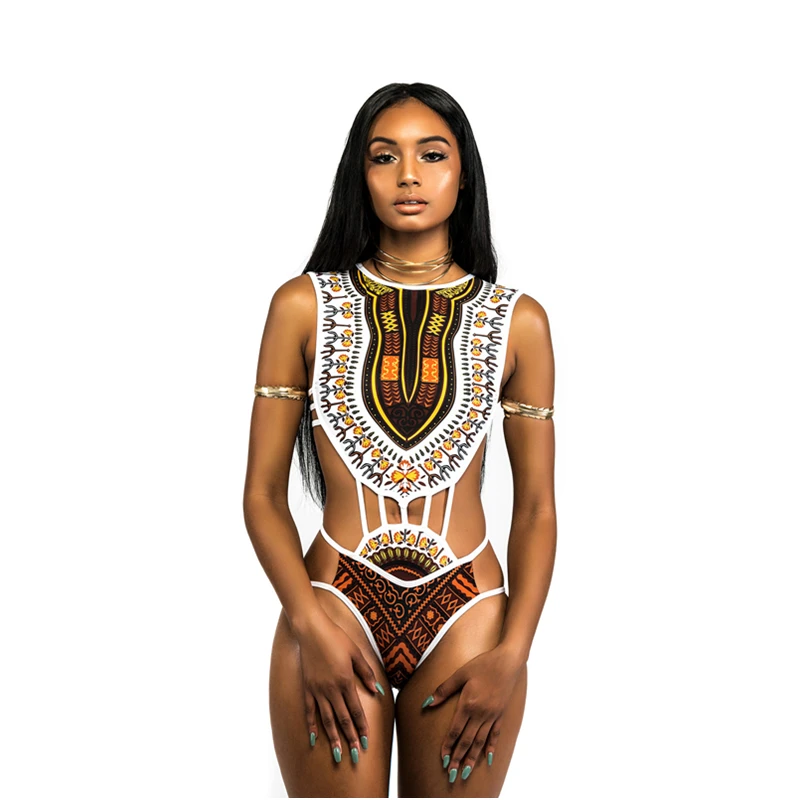 Пикантные 3D принт Одна деталь Для женщин купальник Треугольники Африка