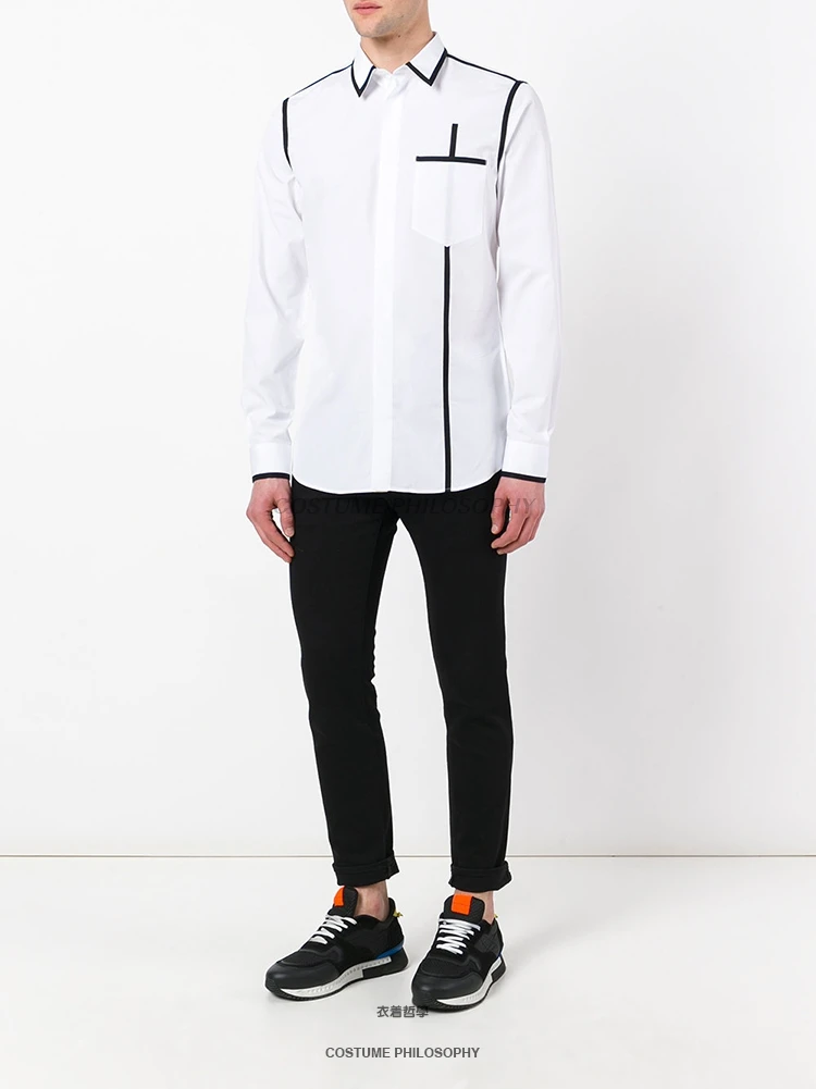 S ~ 5XL! Новые мужские модные повседневные подчеркивающая индивидуальность