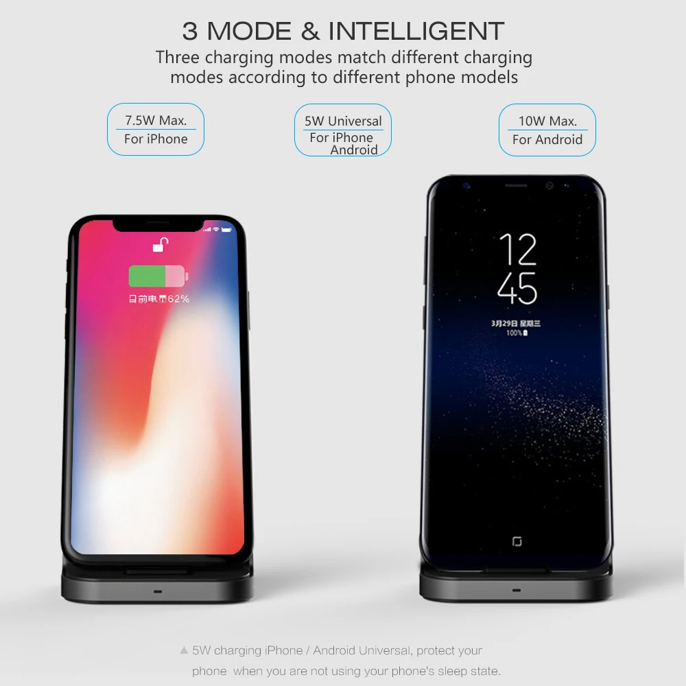 Беспроводной держатель для телефона Ascromy 10 Вт Samsung Galaxy S10 S9 S8 Plus s10E + S7 S6 Edge cargador