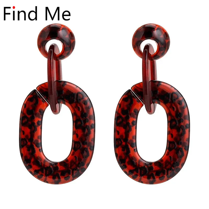 Женские Висячие серьги Find Me длинные Винтажные с леопардовым принтом