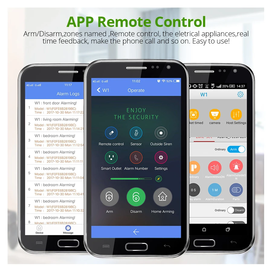 KERUI W1 WI FI сигнализации Системы IOS android приложения Управление безопасности