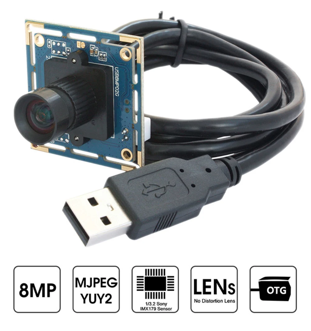Камера видеонаблюдения Sony IMX179 Mini HD 8MP 3264X2448 75 градусов цифровой Android Linux UVC USB модуль