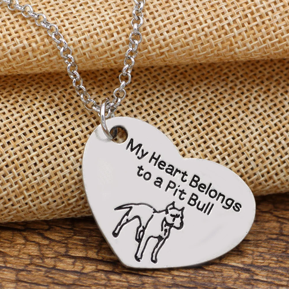 PitBull ожерелье кулон питбуль сердце СОБАКА Мемориал ожерелья домашних животных &