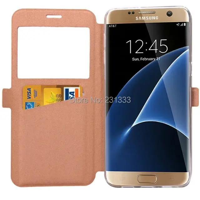 Чехол кошелек для Samsung Galaxy S7 Edge G530 A310 A510 A710 кожаный чехол открытое окно с
