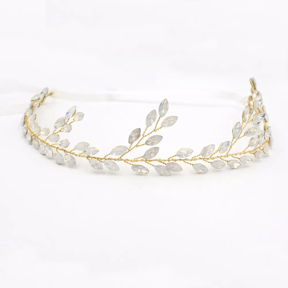 

Women Rhinestones Headbands Handmade Hair Wear HairBands Wedding Accessories Bride Headdress Gold/Silver Floral O858
