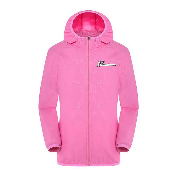 Pink Queshark открытый с капюшоном для мужчин и женщин быстросохнущая кожа Велоспорт куртки Анти-УФ водонепроницаемый ветрозащитный Джерси пальто Кемпинг Туризм Куртка - Цвет: Pink