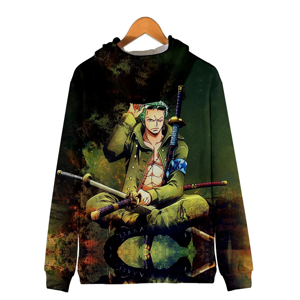 Roronoa Zoro Толстовка свитшот с капюшоном куртка на молнии пальто для мужчин женщин