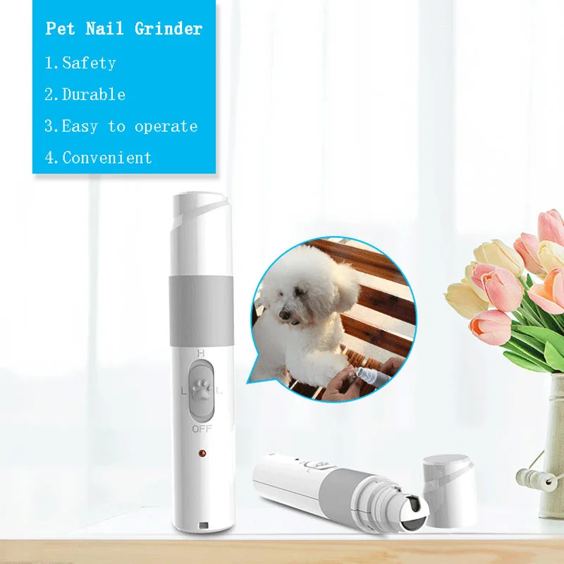 Перезаряжаемые Собака ногтей измельчители зарядка через usb Pet кусачки для тихий