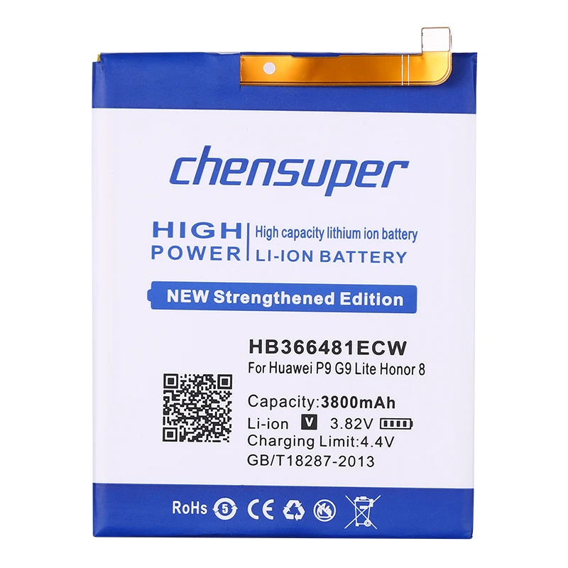 Оригинальные chensuper 3800 mAh HB366481ECW для huawei P9 Батарея EVA-AL00 EVA-AL10 EVA-TL00 G9 Lite Honor 8 для huawei 5c телефон
