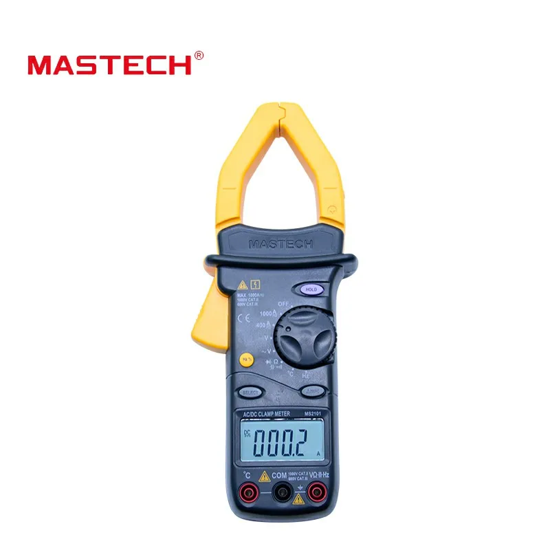 Цифровой клещи MASTECH MS2101 AC/DC 1000A DMM Hz/C измеритель емкости частоты и температуры|meter